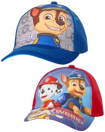 Nickelodeon Boys Paw Patrol Baseball Cap 2 Pack (Ages 2-7), Blue/Red 4-7 - 757 Sports Collectibles