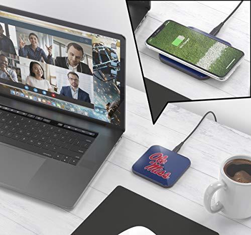 NCAA Mississippi Old Miss Rebels Wireless Charging Pad, White - 757 Sports Collectibles
