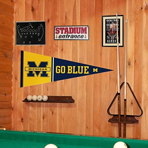 College Flags & Banners Co. Michigan Wolverines Go Blue Pennant - 757 Sports Collectibles