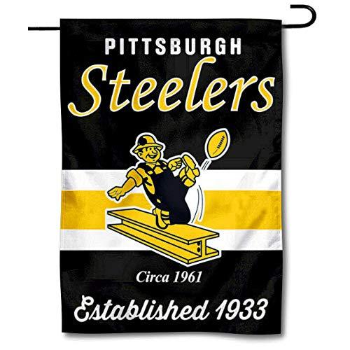 WinCraft Steelers Throwback Retro Vintage Garden Flag Double Sided Banner - 757 Sports Collectibles
