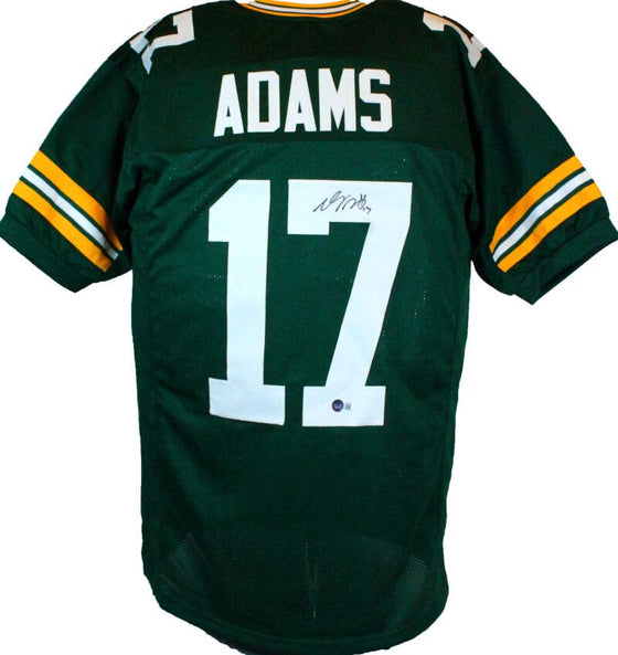 Davante Adams Autographed Green Pro Style Jersey-Beckett W Hologram Black - 757 Sports Collectibles