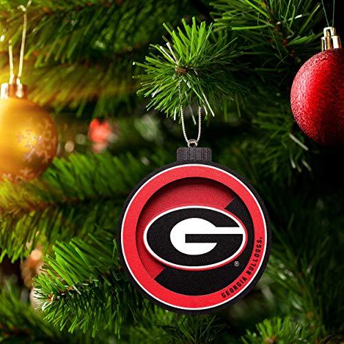 YouTheFan NCAA Georgia Bulldogs 3D Logo Series Ornament, team colors - 757 Sports Collectibles