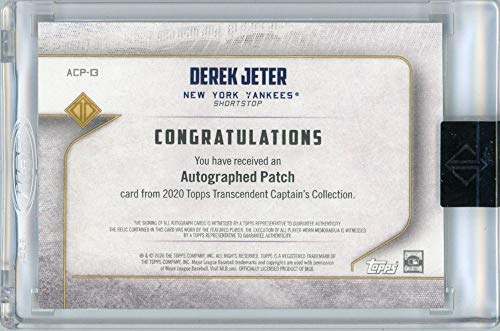 Derek Jeter 2020 Topps Transcendent Captain Collection Jumbo Patch Auto 1/1 ACP-13 - 757 Sports Collectibles