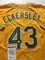Autographed/Signed Dennis Eckersley Oakland Yellow Baseball Jersey JSA COA
