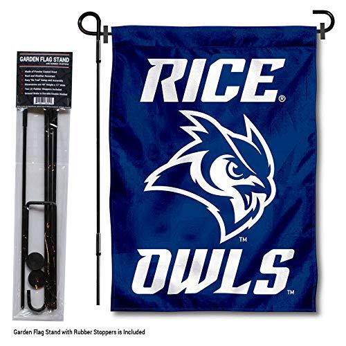 College Flags & Banners Co. Rice Owls Garden Flag with Pole Stand Holder - 757 Sports Collectibles