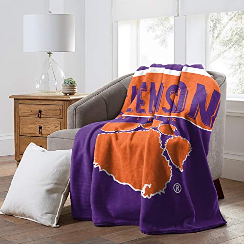 NORTHWEST NCAA Clemson Tigers Serenity Silk Touch Throw Blanket, 60" x 80", Basic - 757 Sports Collectibles