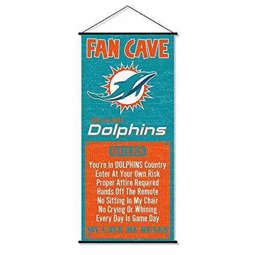 WinCraft Miami Dolphins Man Cave Fan Banner Wall Door Scroll - 757 Sports Collectibles