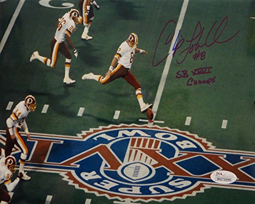 Chip Lohmiller SB XXVI Autographed 8x10 Super Bowl Kickoff Photo- JSA W Auth