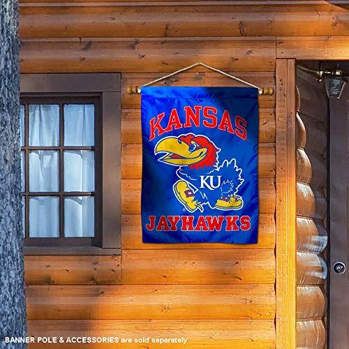 College Flags & Banners Co. Kansas KU Jayhawks Double Sided House Flag - 757 Sports Collectibles
