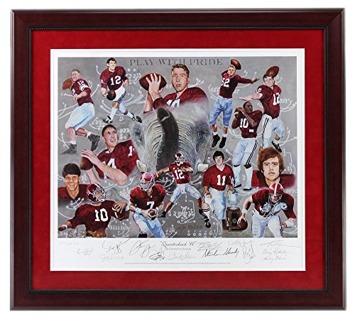 Alabama Crimson Tide Autographed/Signed "Quarterback U" Framed Print - Featuring Stabler, Starr, Croyle & Todd - 757 Sports Collectibles