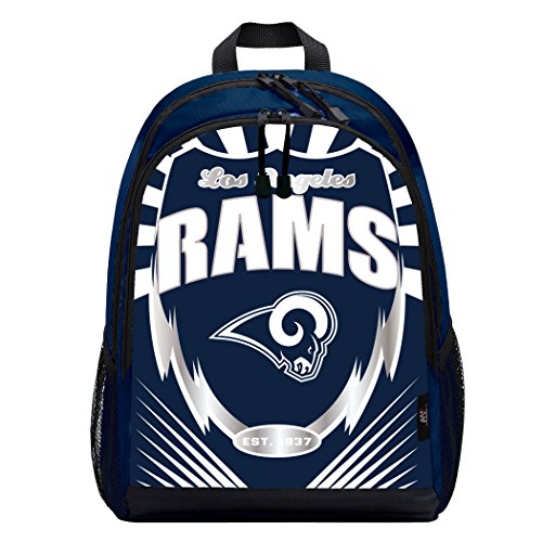 NORTHWEST NFL Los Angeles Rams "Lightning" Sports Backpack, 16.5" x 5.5" x 12", Lightning - 757 Sports Collectibles