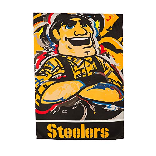Team Sports America Pittsburgh Steelers Suede Garden Flag 12.5 x 18 Inches Justin Patten - 757 Sports Collectibles