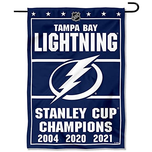 WinCraft Tampa Bay Lightning 2021 and 3 Time Cup Champions Double Sided Garden Flag - 757 Sports Collectibles