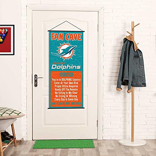 WinCraft Miami Dolphins Man Cave Fan Banner Wall Door Scroll - 757 Sports Collectibles