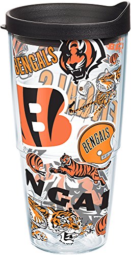 Tervis Made in USA Double Walled NFL Cincinnati Bengals Insulated Tumbler Cup Keeps Drinks Cold & Hot, 24oz, All Over - 757 Sports Collectibles