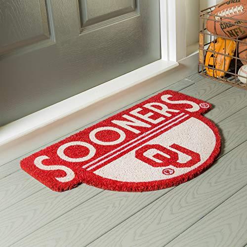 Team Sports America Officially Licensed NCAA Fan Gear University of Oklahoma, Shaped Coir Door Mat Floor Mat Sports Accessories and Gift for Home Office and Fan Cave - 757 Sports Collectibles