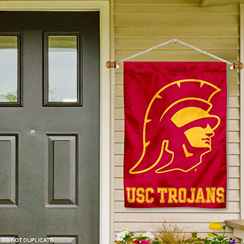 USC Trojans Trojan Head Banner with Hanging Pole - 757 Sports Collectibles