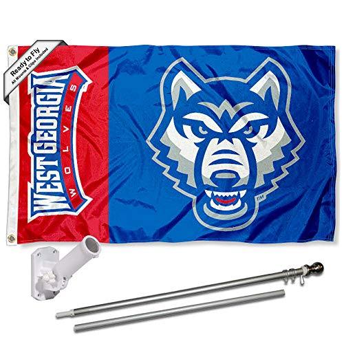 College Flags & Banners Co. University of West Georgia 3x5 Flag and Pole Bracket Mount Bundle - 757 Sports Collectibles