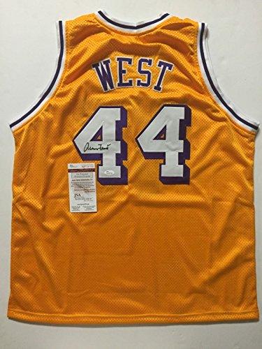 Autographed/Signed Jerry West Los Angeles LA Yellow Basketball Jersey JSA COA - 757 Sports Collectibles