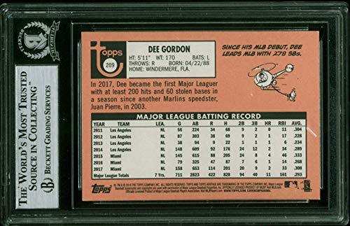 Mariners Dee Gordon Authentic Signed 2018 Topps Heritage #209 Card BAS Slabbed - 757 Sports Collectibles