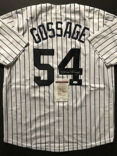 Autographed/Signed Goose Gossage New York Pinstripe Baseball Jersey JSA COA - 757 Sports Collectibles