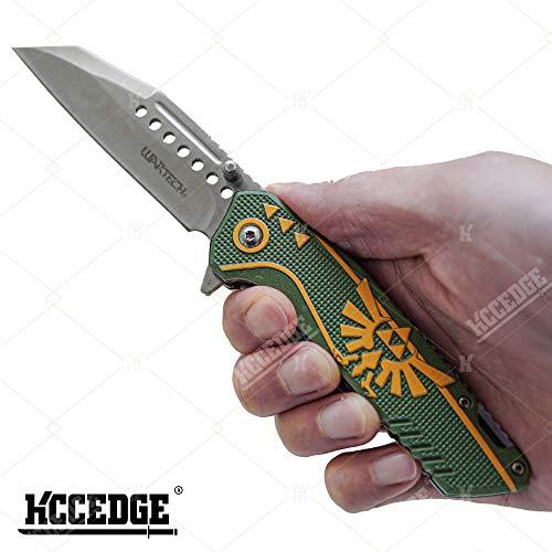 EDC Pocket Knife Camping Accessories Hunting Knife Razor Sharp Edge Folding Knife for Camping Gear Survival Kit Tactical Knife 56003 (Green) - 757 Sports Collectibles