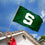 Michigan State University Green Flag and USA 3x5 Flag Set - 757 Sports Collectibles