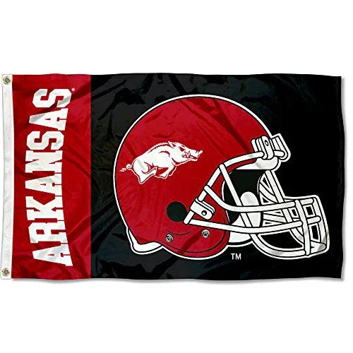 College Flags & Banners Co. Arkansas Helmet 3x5 Flag - 757 Sports Collectibles