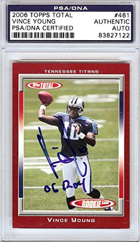 Vince Young Autographed 2006 Topps Total Rookie Card #461 Tennessee Titans "06 ROY" PSA/DNA #83827122