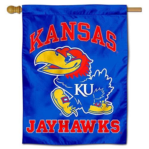College Flags & Banners Co. Kansas KU Jayhawks Double Sided House Flag - 757 Sports Collectibles