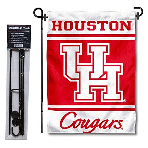 College Flags & Banners Co. Houston Cougars Garden Flag and Flag Stand Pole Holder Set - 757 Sports Collectibles
