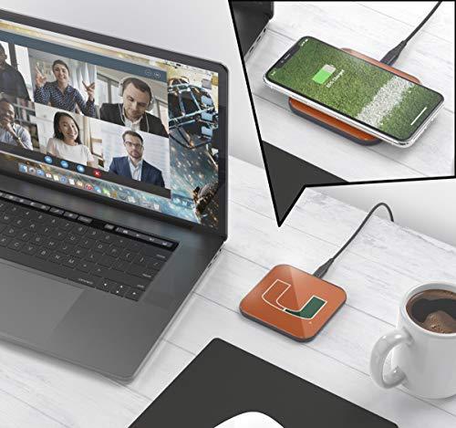 NCAA Miami Hurricanes Wireless Charging Pad, White - 757 Sports Collectibles