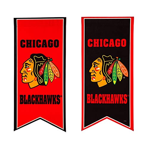 Team Sports America Chicago Blackhawks Flag Banner Double Sides 12.5 x 28 Inches - 757 Sports Collectibles