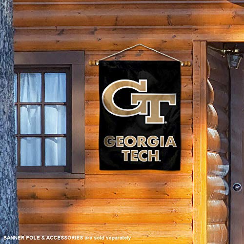 Georgia Tech Black 28 in x 40 in Two Sided House Flag - 757 Sports Collectibles