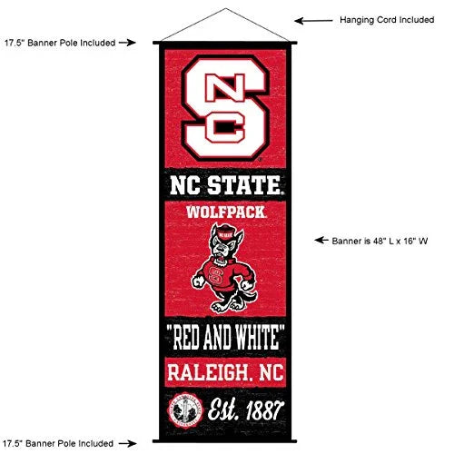 North Carolina State Wolfpack Banner and Scroll Sign - 757 Sports Collectibles