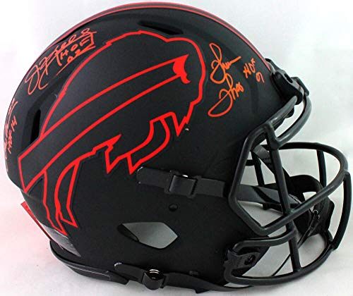 Kelly/Reed/Thomas Autographed Buffalo Bills F/S Eclipse Authentic Helmet w/HOF- JSA W Red - 757 Sports Collectibles