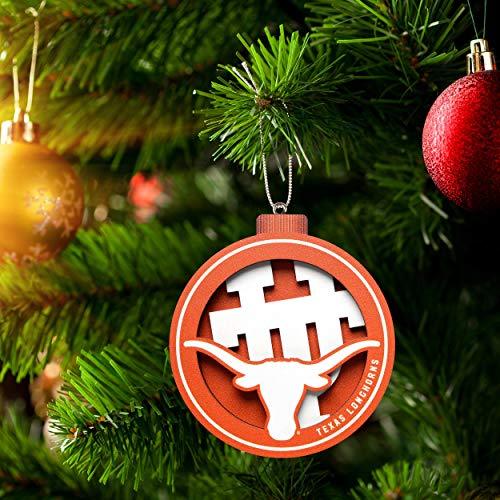 YouTheFan NCAA Texas Longhorns 3D Logo Series Ornament, team colors - 757 Sports Collectibles