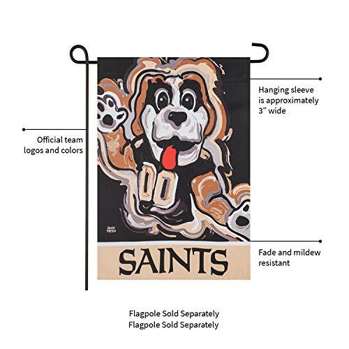 Team Sports America New Orleans Saints Suede Garden Flag 12.5 x 18 Inches Justin Patten - 757 Sports Collectibles