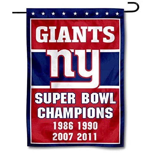 WinCraft New York Giants 4 Time Super Bowl Champions Double Sided Garden Flag - 757 Sports Collectibles