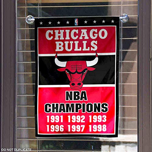 WinCraft Chicago Bulls 6 Time NBA Champions Double Sided Garden Flag - 757 Sports Collectibles