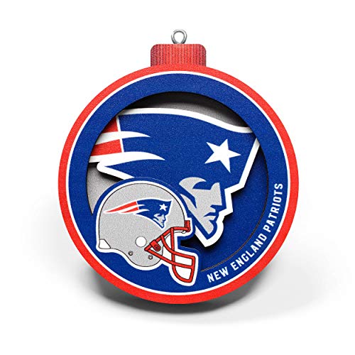 YouTheFan NFL New England Patriots 3D Logo Series Ornament, team colors - 757 Sports Collectibles