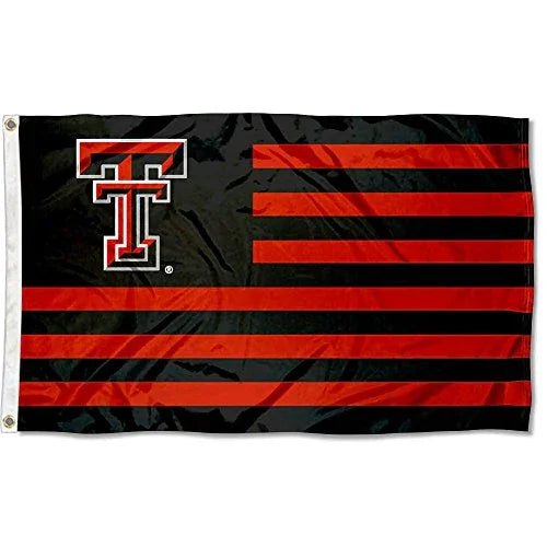 College Flags & Banners Co. Texas Tech Red Raiders Stars and Stripes Nation Flag - 757 Sports Collectibles