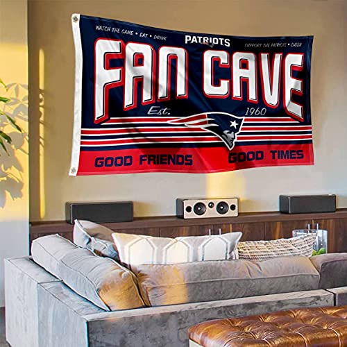 WinCraft New England Patriots Fan Man Cave Banner Flag - 757 Sports Collectibles
