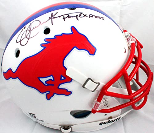 Eric Dickerson Autographed SMU Mustangs F/S Authentic Helmet W/Pony Express-Beckett W Hologram - 757 Sports Collectibles