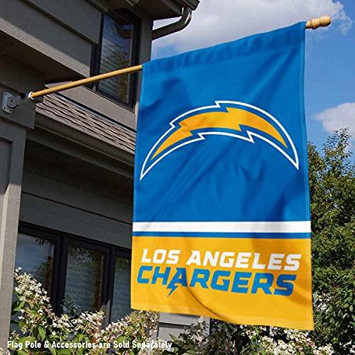 Los Angeles Chargers Wordmark Logo Double Sided Banner Flag - 757 Sports Collectibles