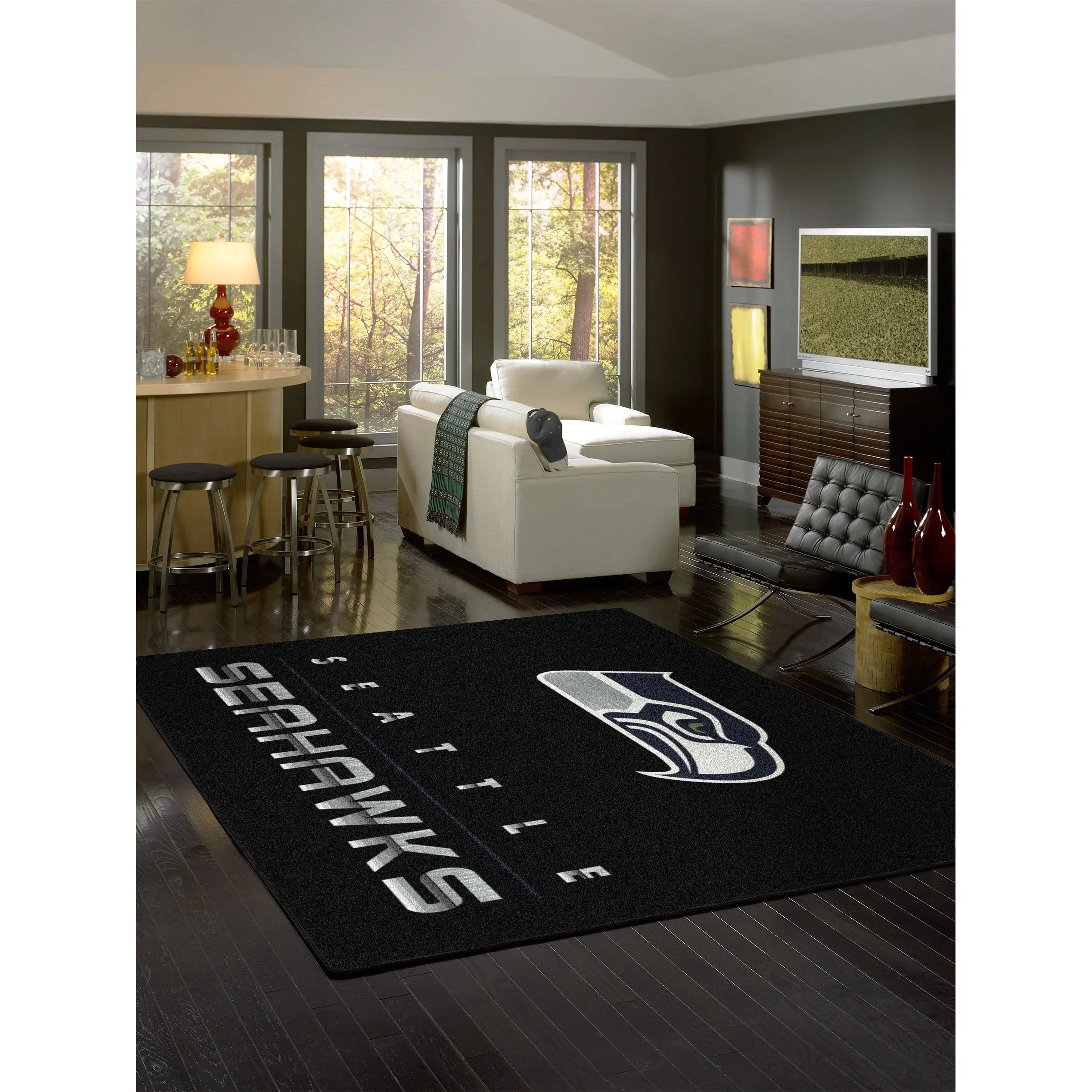 Seattle Seahawks Chrome Rug
