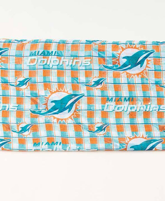 NFL Miami Dolphins Endless Loop Plaid Infinity Scarf - 757 Sports Collectibles