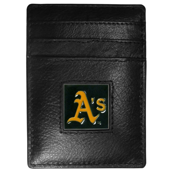 Oakland Athletics Wallet Leather Money Clip Card Holder CO - 757 Sports Collectibles