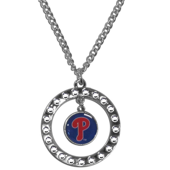 Philadelphia Phillies Necklace Chain Rhinestone Hoop CO - 757 Sports Collectibles