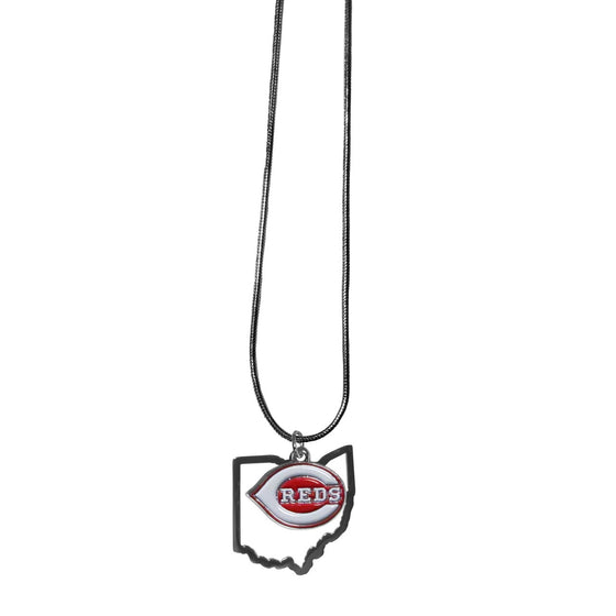Cincinnati Reds Necklace Chain with State Shape Charm CO - 757 Sports Collectibles